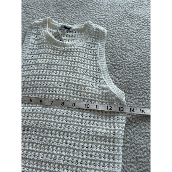 Madewell Crochet Tank Top Knit Crewneck Sweater Boho Ivory Racerback NO992 XXS - Picture 8 of 10